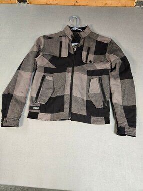 Comune Gray Black Cotton Blend Colorblock Full-zip Utility Mens Jacket Size S